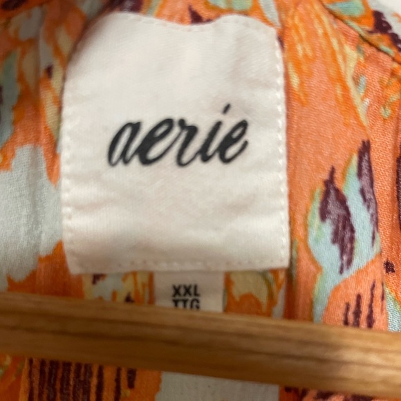 Aerie Orange Floral Smocked Waist Mini Dress - Picture 8 of 8